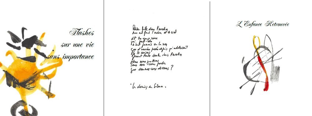 RN 2 dessins et poème manuscrit